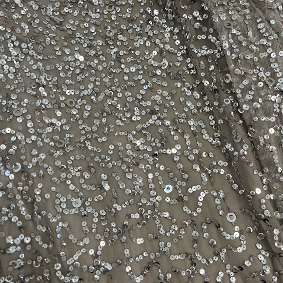 Adrianna Papell One-Shoulder Sequin Dress in Silver - Picture 5 of 6